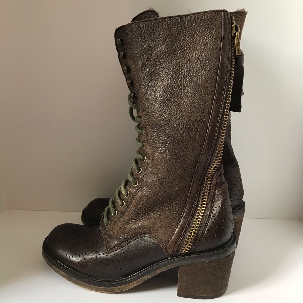 Sam Edelman Dupree leather brown mid calf boots